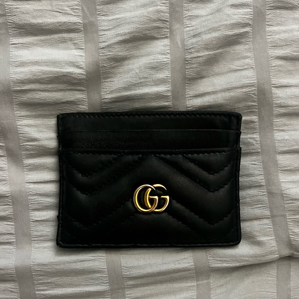 Gucci marmont card case black leather